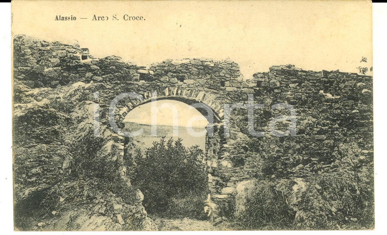 1910 ca ALASSIO (SV) Veduta con l'Arco S. CROCE *Cartolina postale FP VG