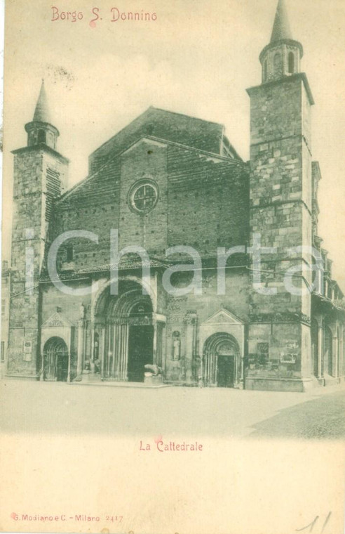 1900 ca BORGO SAN DONNINO / FIDENZA La Cattedrale *Cartolina FP NV