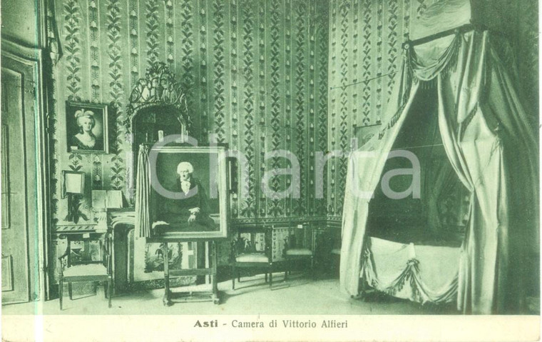 1931 ASTI Camera da letto di Vittorio ALFIERI *Cartolina postale FP VG