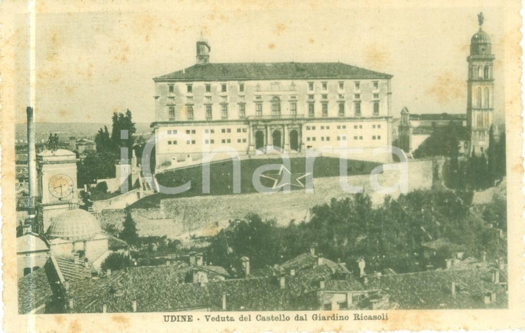 1915 UDINE Veduta del Castello dal Giardino RICASOLI *Cartolina FP VG
