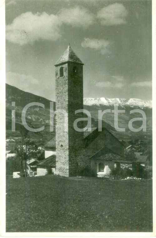 1952 PRATO ALLO STELVIO (BZ) Il campanile della chiesa *Cartolina FP VG