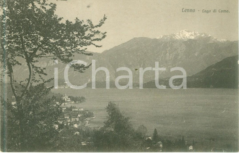 1930 ca TREMEZZINA (CO) Panorama di LENNO con Lago di COMO *Cartolina FP NV