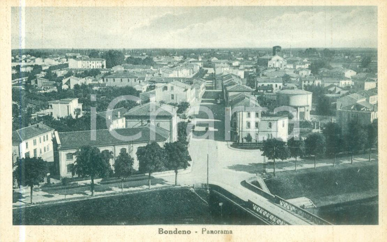 1930 ca BONDENO (FE) Panorama delle vie del paese *Cartolina FP NV