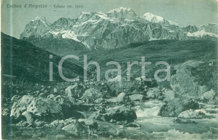 1930 CORTINA D'AMPEZZO (BL) Panorama con massiccio delle TOFANE *Cartolina FP VG