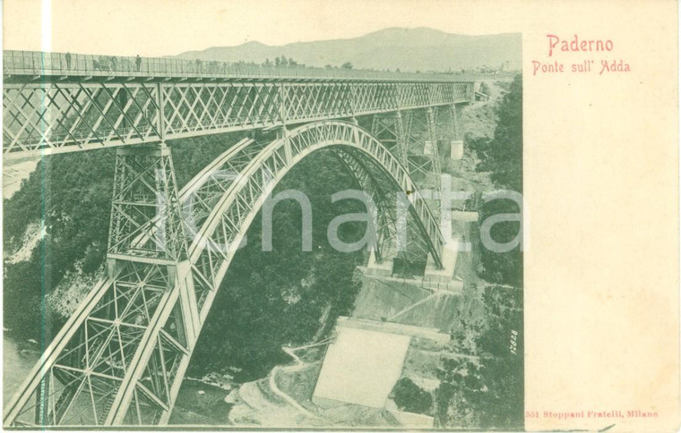  1900 ca PADERNO D'ADDA (LC) Ponte SAN MICHELE sul fiume ADDA *Cartolina FP NV