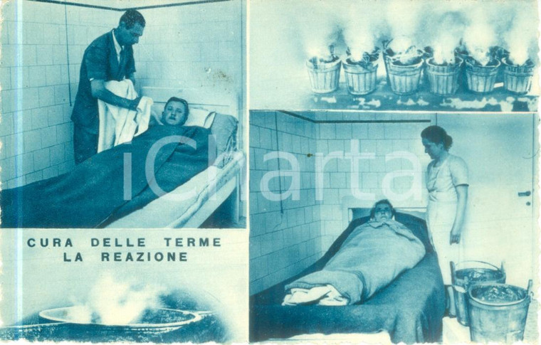 1935 ABANO TERME (PD) Cura delle Terme La reazione Vedutine *Cartolina FP NV