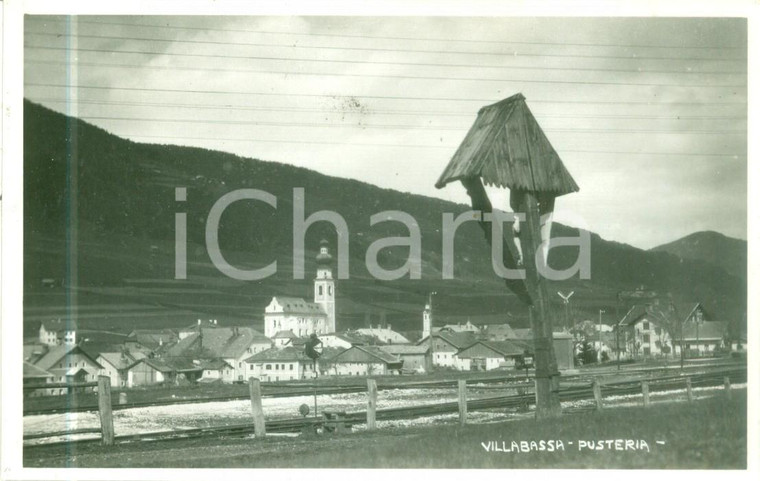 1935 ca VILLABASSA (BZ) Panorama del paese dalla ferrovia *Cartolina FP NV