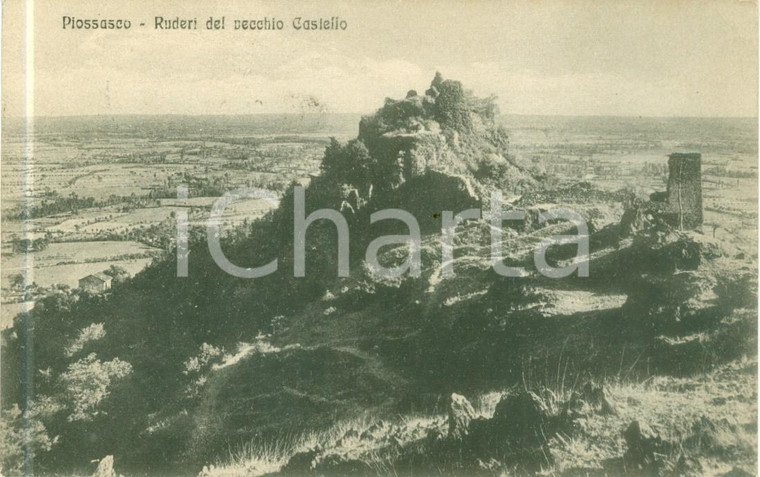 1916 PIOSSASCO (TO) I ruderi del vecchio Castello *Cartolina FP VG