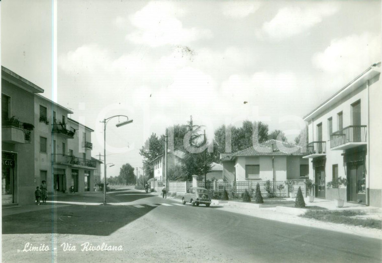 1955 ca PIOLTELLO (MI) Fiat 600 in Via RIVOLTANA a LIMITO *cartolina FG NV