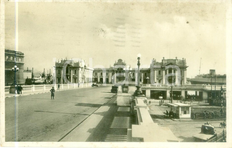 1935 GENOVA Veduta della Stazione Marittima *Cartolina ANIMATA FP VG