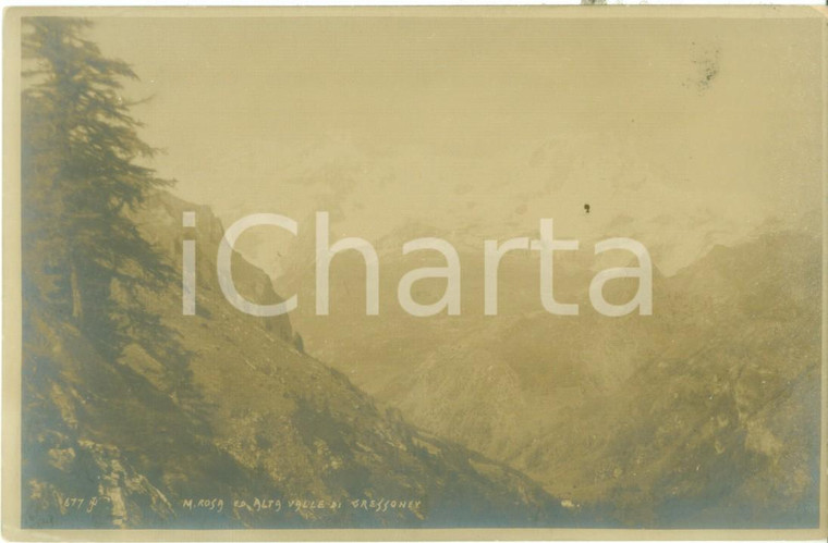 1920 ca GRESSONEY-SAINT-JEAN (AO) Il Monte Rosa e l'Alta Valle *Cartolina FP NV