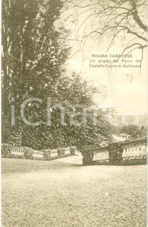 1935 ca RIVARA (TO) Il parco del Castello Conte di GATTINARA *Cartolina FP NV