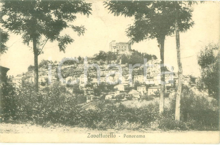 1927 ZAVATTARELLO (PV) Panorama con il castello *Cartolina FP VG