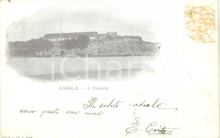 1905 ca CASALE MONFERRATO (AL) veduta del Castello *Cartolina postale FP VG