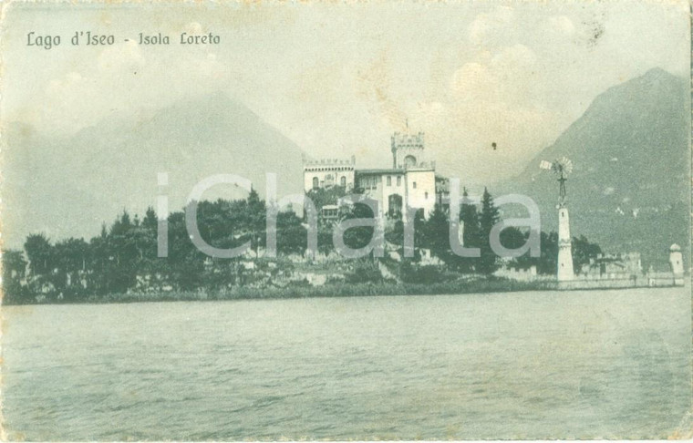 1935 ca MONTE ISOLA (BS) Isola di LORETO nel Lago d'ISEO Cartolina FP NV