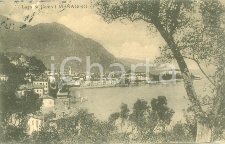 1913 MENAGGIO (CO) Panorama del lago di COMO Cartolina FP VG