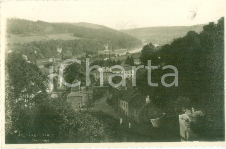 1940 ca HASTIERE-LAVAUX (BELGIO) Panorama del paese Cartolina FP VG