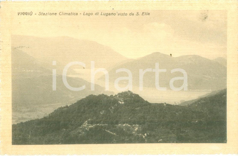 1952 VIGGIÙ (VA) Lago di LUGANO visto da SANT'ELIA Cartolina FP VG