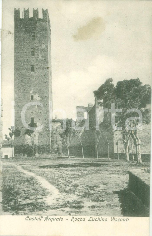 1908 CASTELL'ARQUATO (PC) Rocca Luchino VISCONTI Cartolina postale FP VG