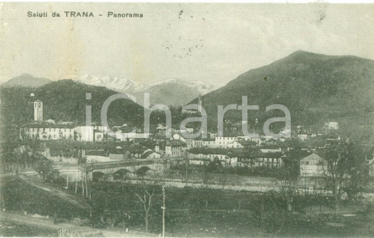 1928 TRANA (TO) Panorama generale della città *Cartolina FP VG