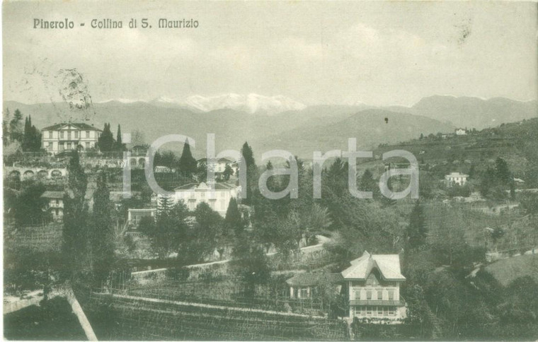 1924 PINEROLO (TO) Panorama della collina di SAN MAURIZIO *Cartolina FP VG