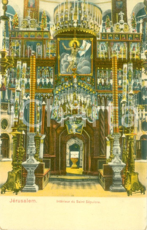 1935 ca GERUSALEMME (ISRAELE) Interno del Santo Sepolcro *Cartolina FP NV