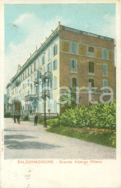 1905 SALSOMAGGIORE TERME (PR) Grande albergo MILANO Cartolina FP VG