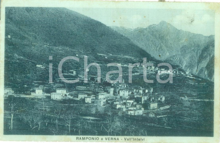 1938 RAMPONIO VERNA (CO) Panorama del paese in Val d'INTELVI *Cartolina FP VG