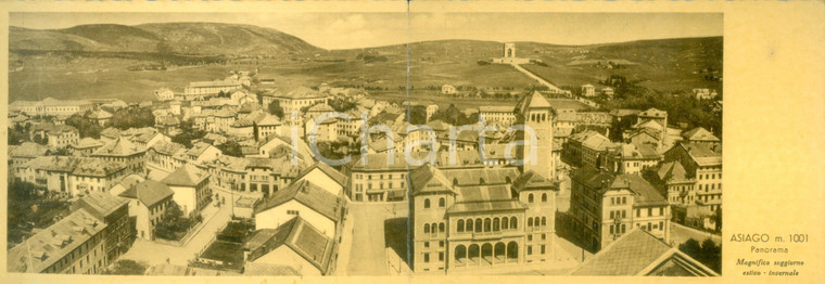 1940 ca ASIAGO (VI) Panorama generale Cartolina postale DOPPIA FG NV