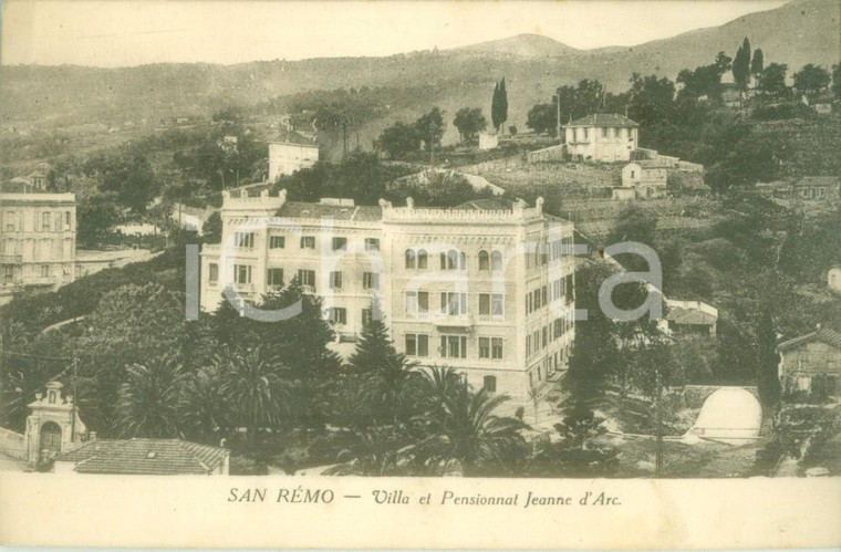 1930 ca SANREMO (IM) Villa e pensionato GIOVANNA D'ARCO *Cartolina FP NV