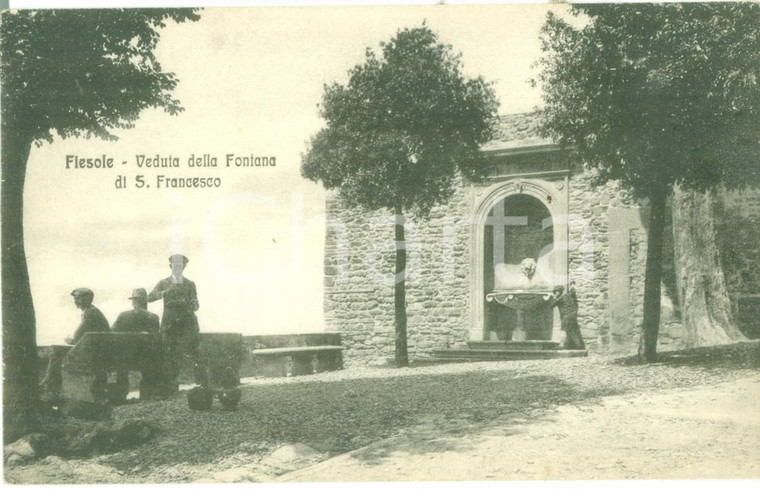 1930 ca FIESOLE (FI) veduta della Fontana di SAN FRANCESCO *Cartolina FP NV