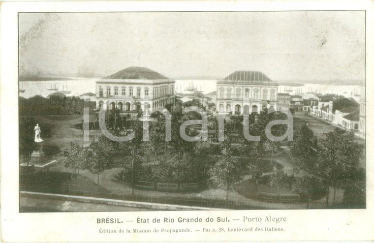 1930 ca PORTO ALEGRE (BRASILE) Veduta della Stazione marittima Cartolina FP NV