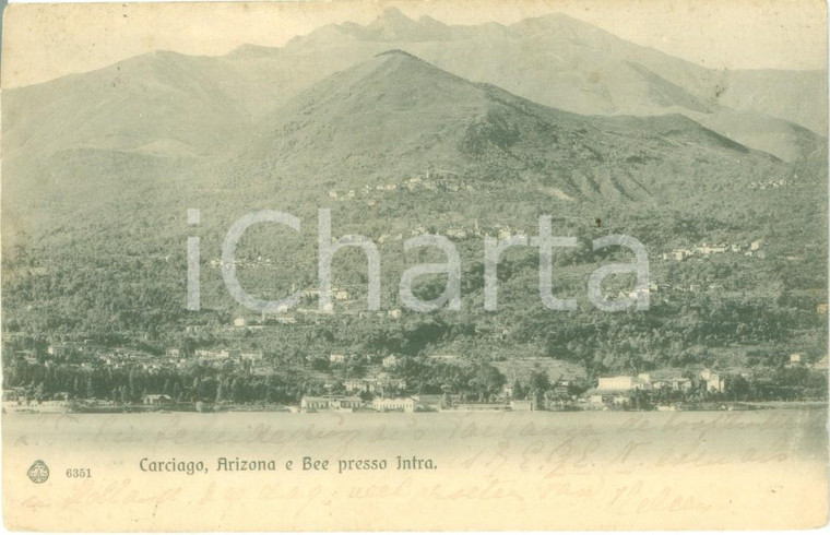 1905 VERBANIA INTRA Carciago, Arizona e Bée Cartolina postale FP VG