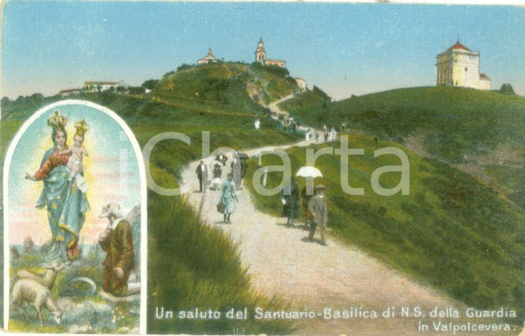 1922 VALPOLCEVERA Il Santuario-basilica della Guardia Cartolina FP VG
