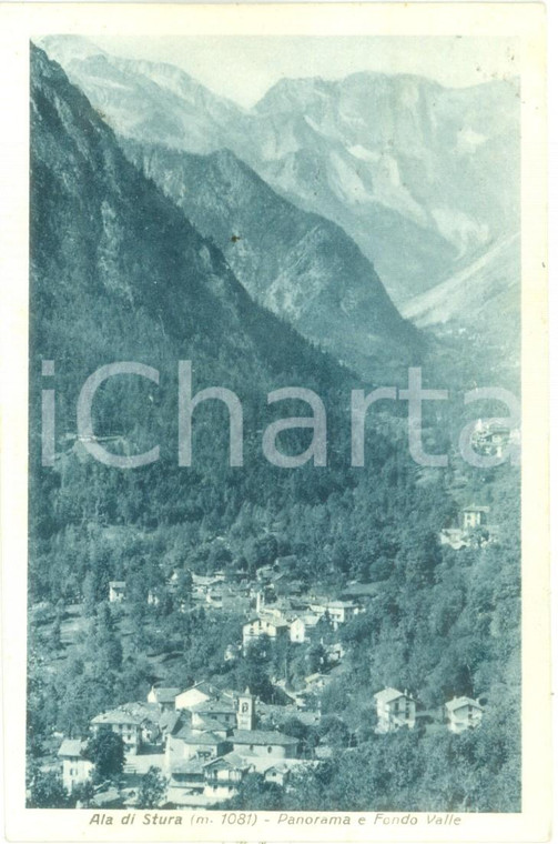 1932 ALA DI STURA (TO) Panorama e fondo valle Cartolina FP VG