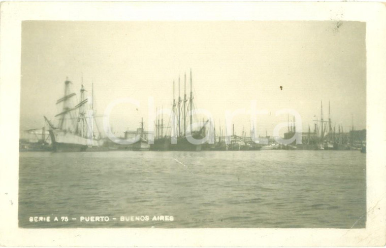 1921 BUENOS AIRES (ARGENTINA) Velieri all'ancora al porto *Cartolina FP VG