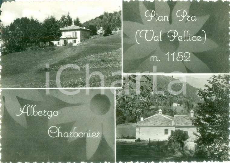 1955 TORRE PELLICE (TO) Vedutine PIAN PRA Albergo CHARBONIER *Cartolina FG VG
