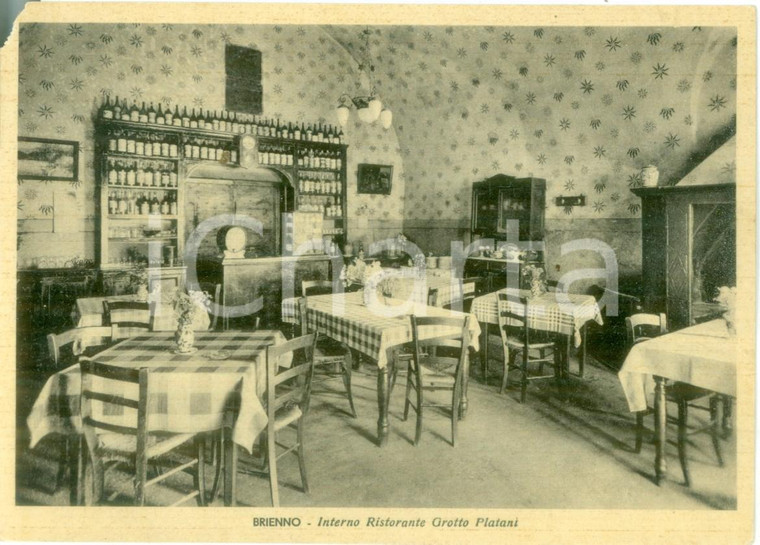 1941 BRIENNO (CO) Interno ristorante GROTTO PLATANI *Cartolina postale FG NV