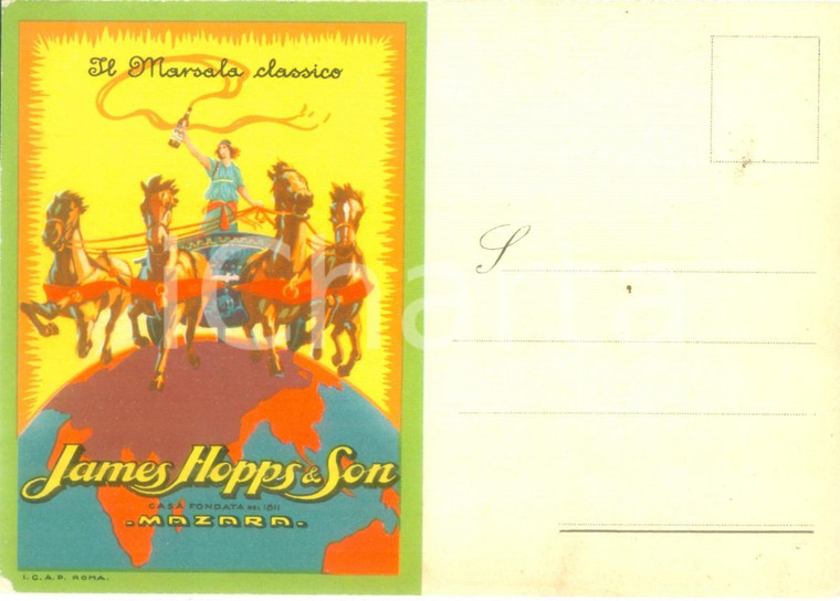 1945 ca MAZARA DEL VALLO (TP) James HOPPS & Son *Cartolina pubblicitaria FG NV
