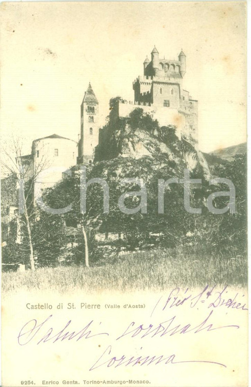 1905 SAINT-PIERRE (AO) Veduta del Castello *Cartolina FP VG