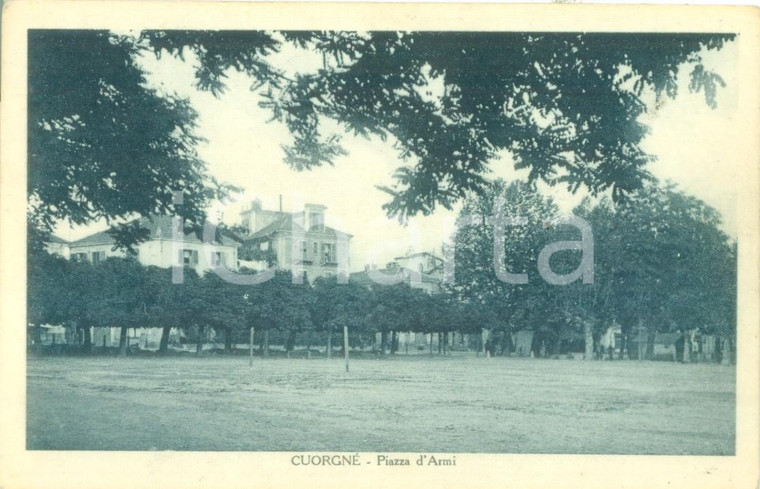 1930 ca CUORGNÈ (TO) Veduta della Piazza D'ARMI *Cartolina FP NV