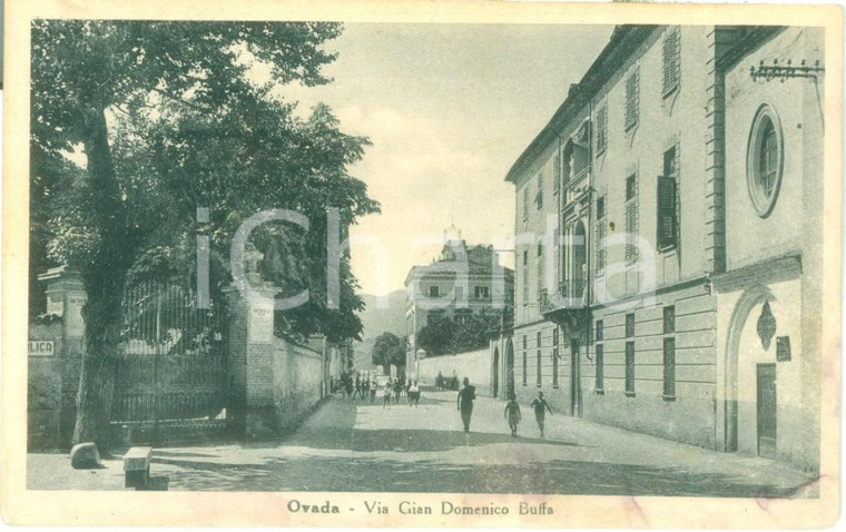 1935 ca OVADA (AL) Passanti in Via Gian Domenico BUFFA *Cartolina FP NV