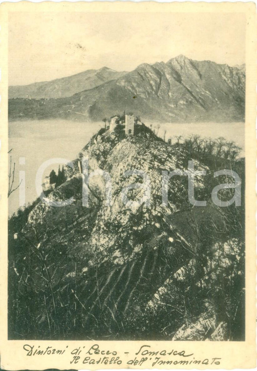 1936 SOMASCA (LC) Veduta del Castello dell'INNOMINATO *Cartolina FG VG