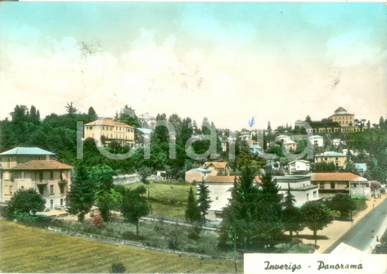 1960 INVERIGO (CO) Panorama del paese Cartolina postale FG VG
