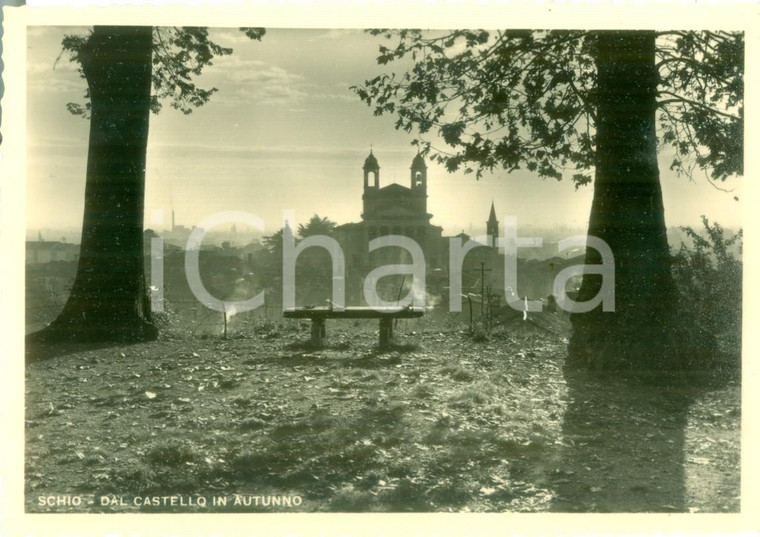 1951 SCHIO (VI) Panorama dal castello in autunno *Cartolina FG VG