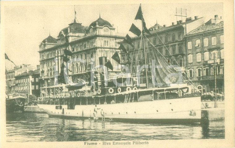 1940 ca FIUME (CROAZIA) Traghetto a Riva Emanuele Filiberto Cartolina FP NV