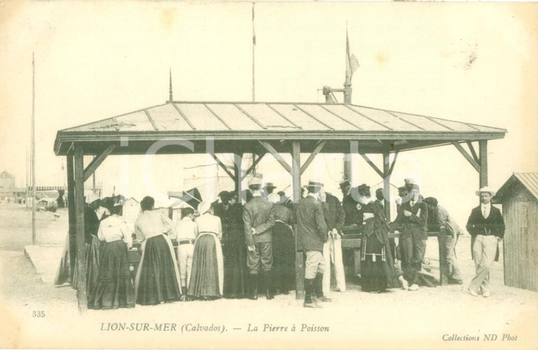 1930 ca LION-SUR-MER (FRANCE) La Pierre à Poisson *Cartolina FP NV