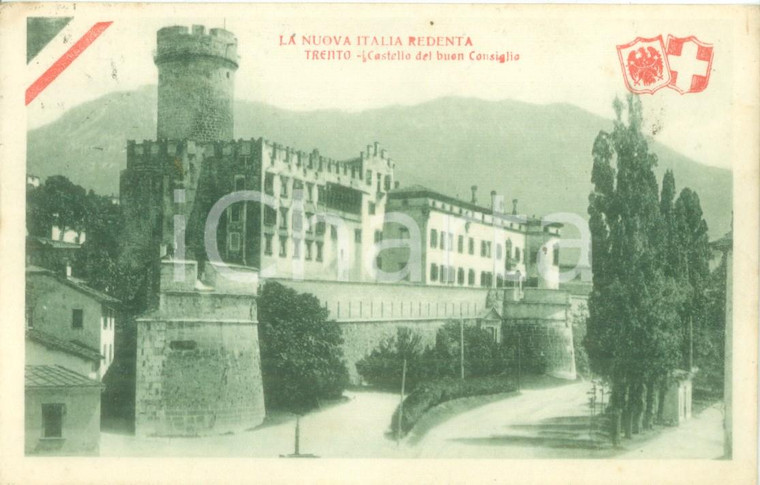 1916 TRENTO Castello del BUONCONSIGLIO Nuova Italia Redenta *Cartolina FP VG