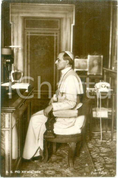 1952 VATICANO Papa PIO XII parla al microfono della radio *Cartolina FP VG