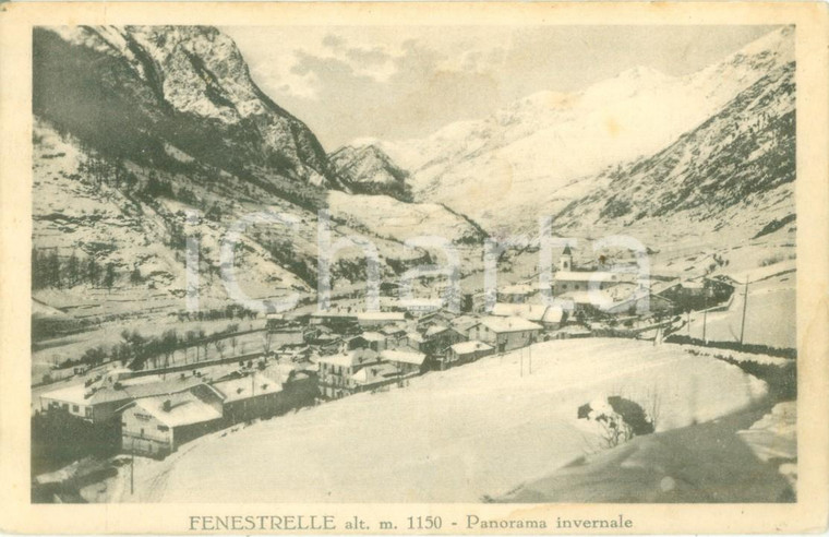 1937 FENESTRELLE (TO) Panorama invernale innevato *Cartolina FP VG